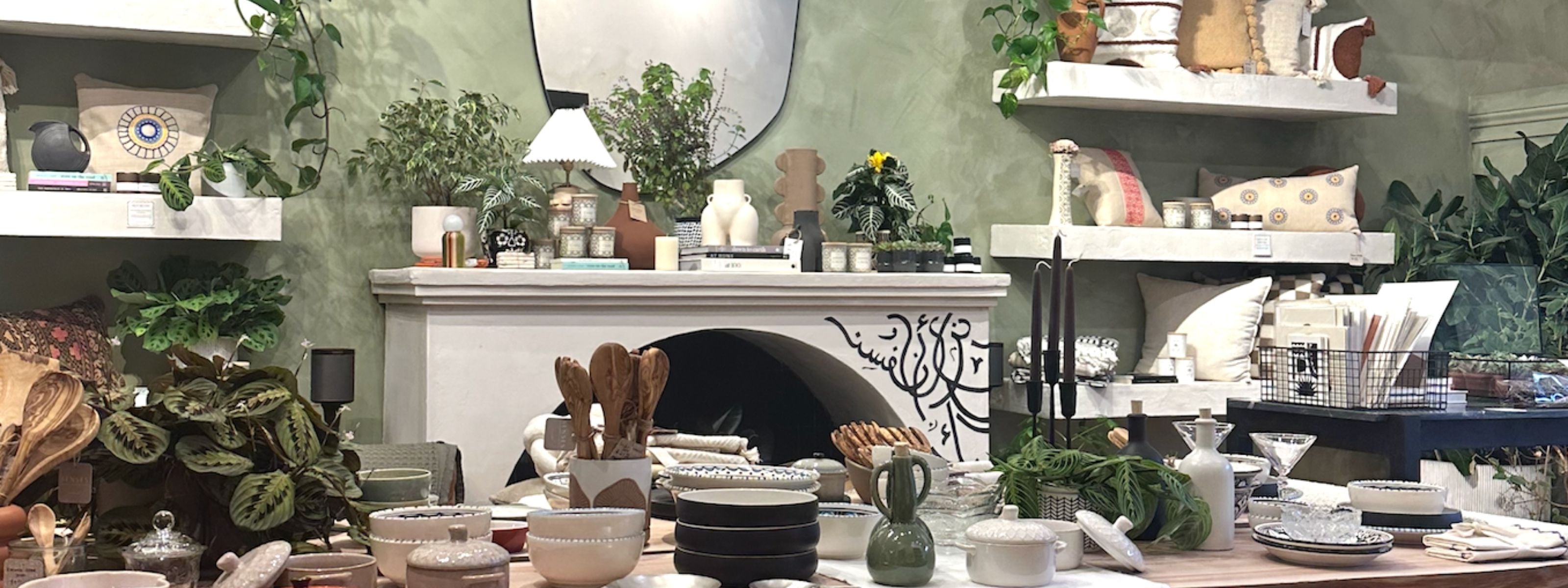 Interior of Senses Home Goods store showcasing holistic decor, sustainable furniture, and eco-friendly home accessories.